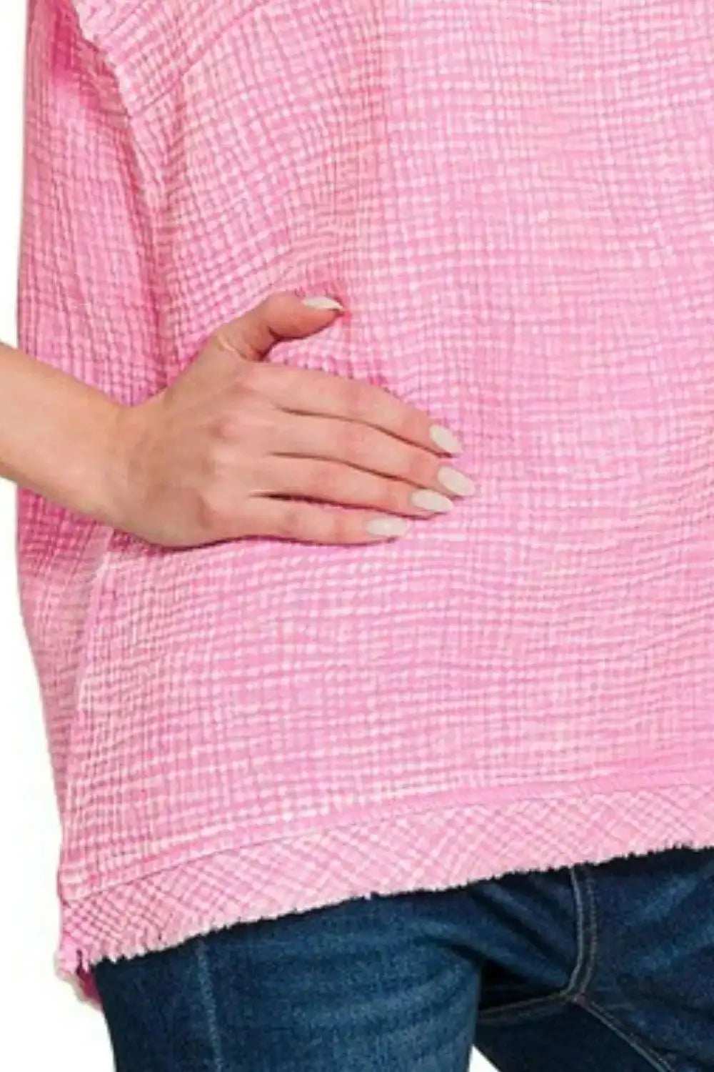 Zenana Double Gauze Raw Edge Acid Washed Tank - Trendsi - Flyclothing LLC