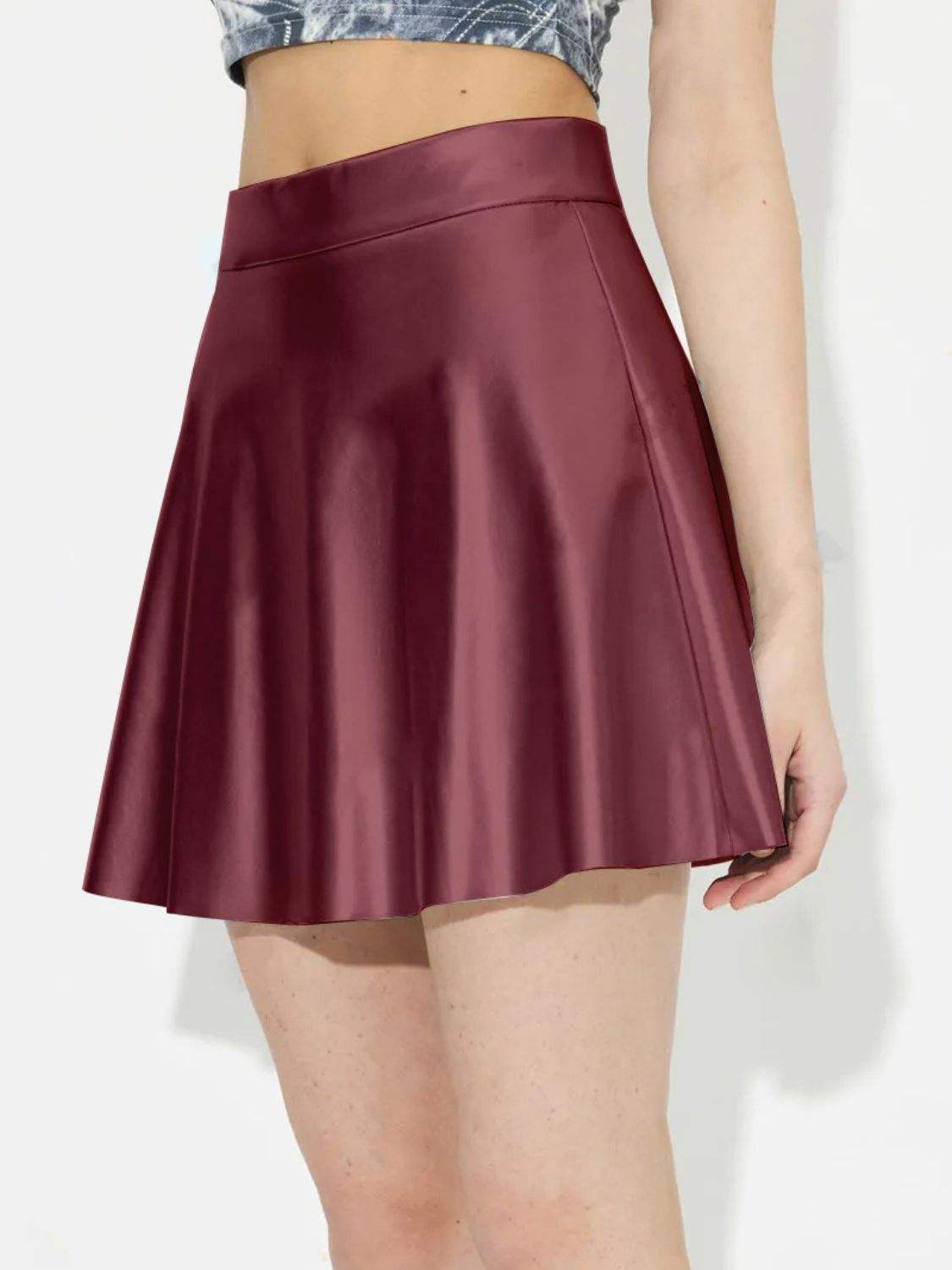 Ruched Mini Skirt with Zipper - Trendsi - Flyclothing LLC
