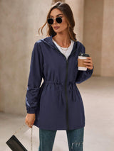 Ivy Lane Outdoor Waterproof Long Sleeve Hooded Windbreaker - Trendsi - Flyclothing LLC