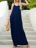 V-Neck Maxi Cami Dress with Pockets - Trendsi