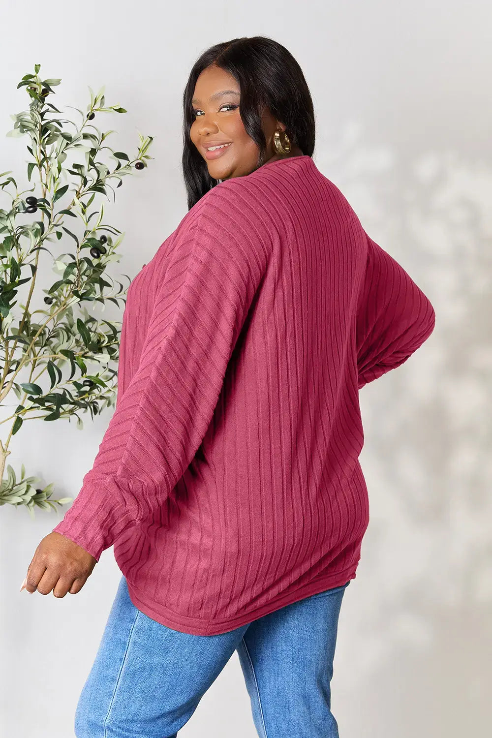 Basic Bae Full Size Ribbed Cocoon Cardigan - ShopBasicbae - Flyclothing LLC
