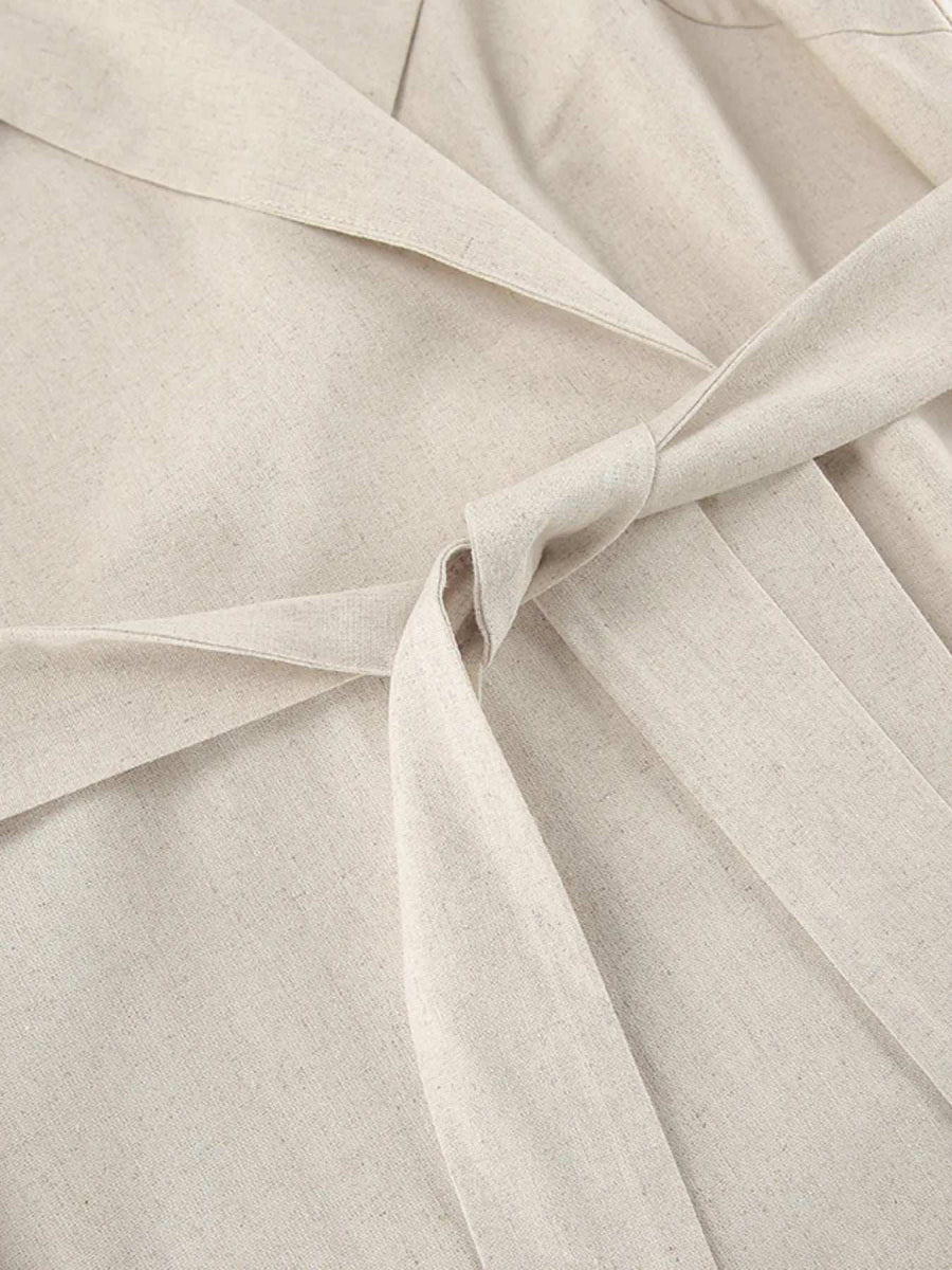 Tie Waist Cap Sleeve Maxi Dress - Trendsi - Flyclothing LLC