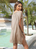 Slit Openwork V-Neck Cover-Up - Trendsi - Flyclothing LLC