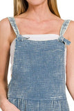 Zenana Woven Double Gauze Acid Washed Romper - Trendsi