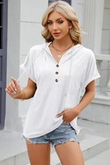 Florira Hooded Short Sleeve T-Shirt - Trendsi - Flyclothing LLC