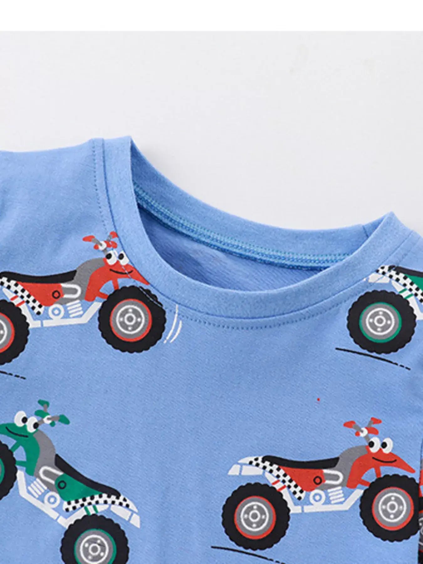 Children's Cartoon ATV Print Tee and Shorts Set - Trendsi - Flyclothing LLC