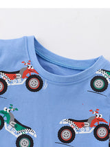 Children's Cartoon ATV Print Tee and Shorts Set - Trendsi - Flyclothing LLC