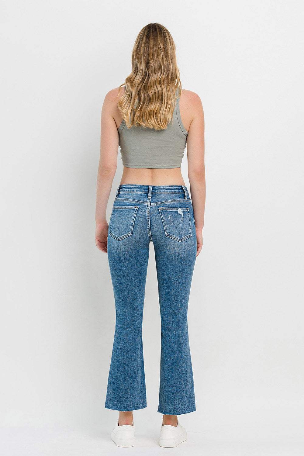 Vervet by Flying Monkey Full Size Mid Rise Distressed Cropped Flare Jeans - Trendsi - Flyclothing LLC