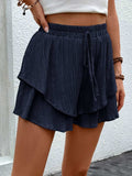 Tied Layered High Waist Shorts - Trendsi - Flyclothing LLC