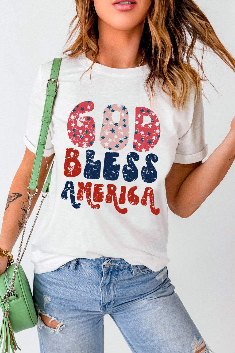 Letter Graphic Round Neck Short Sleeve T-Shirt - Trendsi - Flyclothing LLC