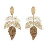Rattan Woven Leaf Dangle Earrings - Trendsi - Flyclothing LLC