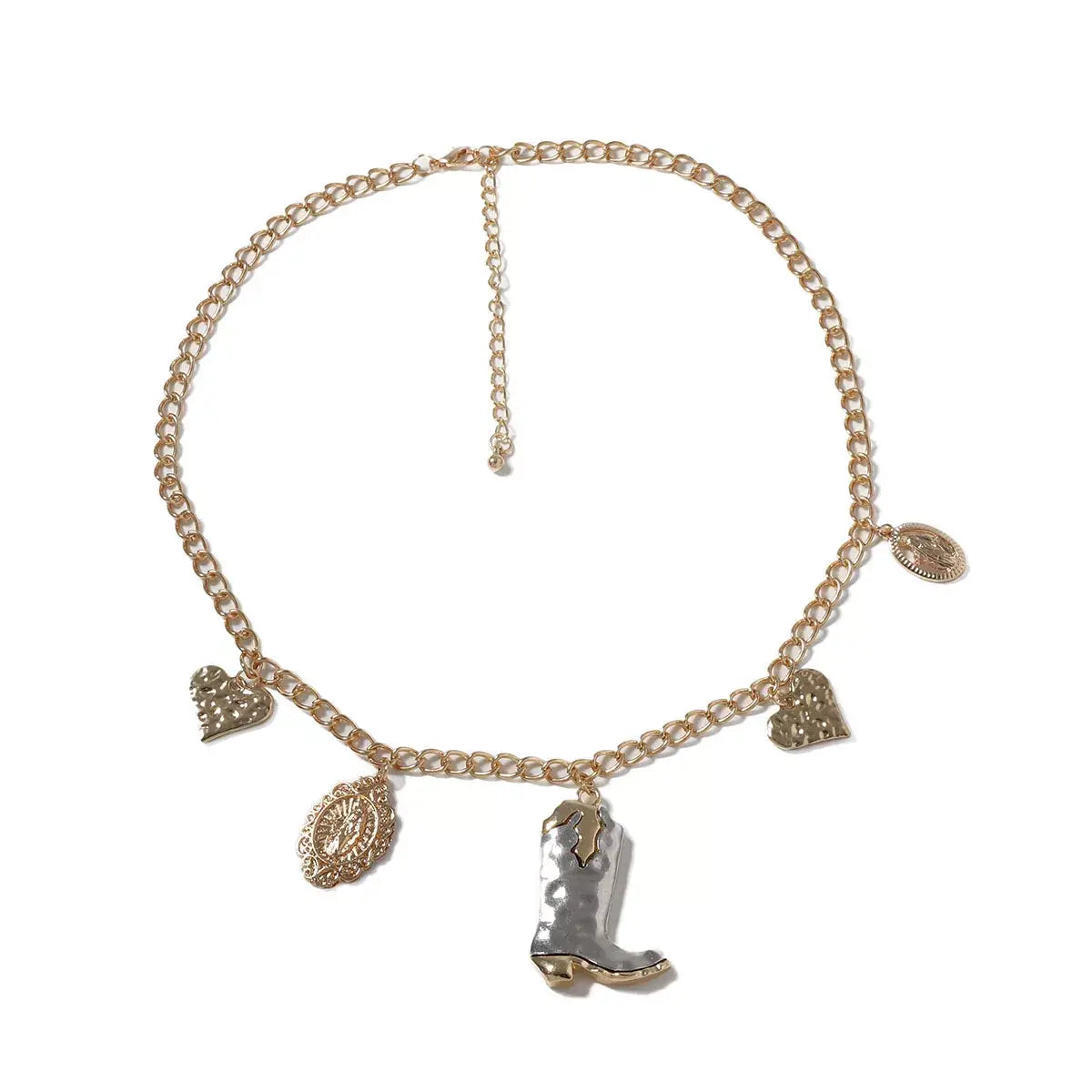 18K Gold-Plated Boots Charm Necklace - Trendsi - Flyclothing LLC