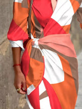 Printed Collared Neck Shirt Dress - Trendsi - Flyclothing LLC