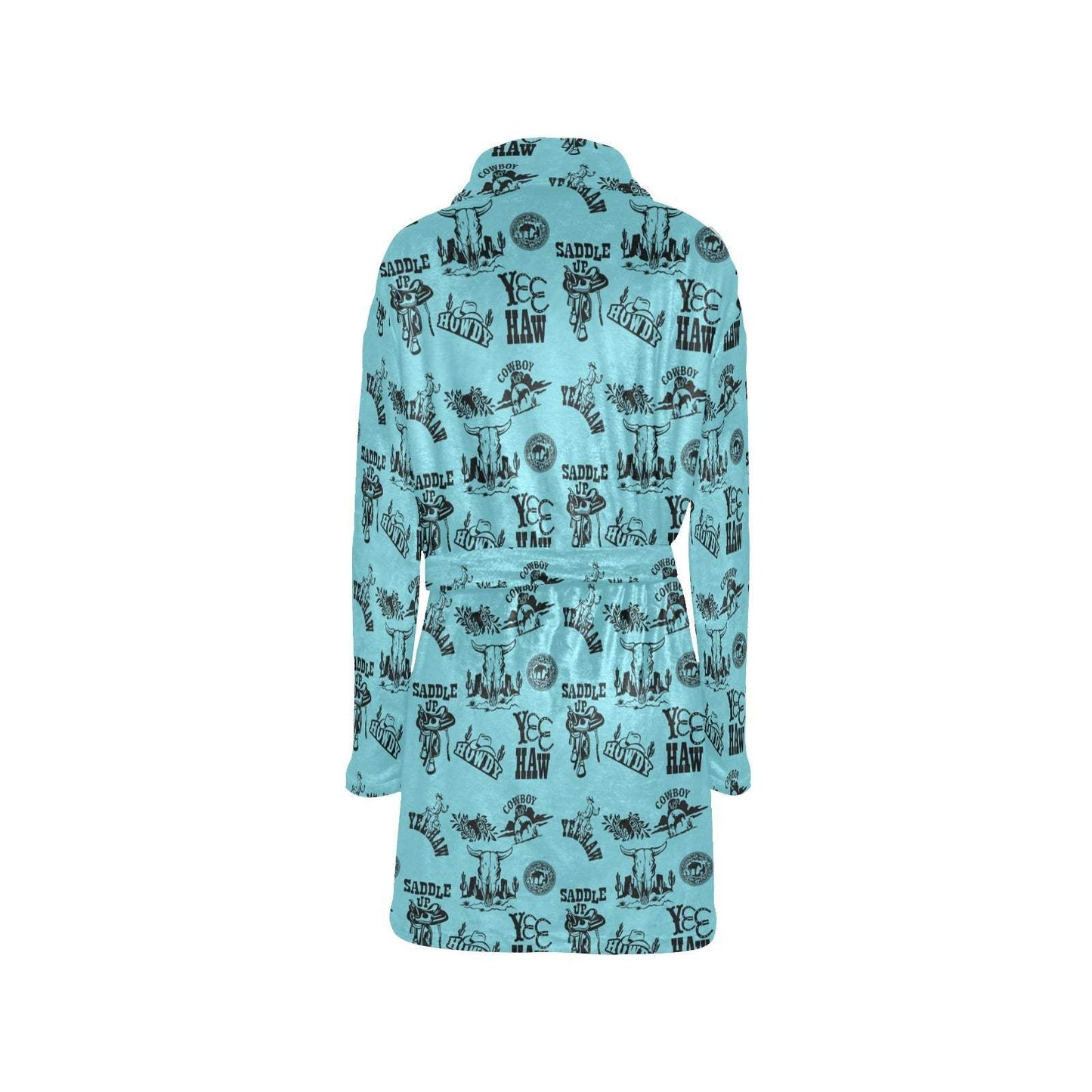 Baha Ranch Blue Cowboy Print Western Bath Robe - Baha Ranch Western Wear - Flyclothing LLC