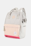 Himawari Contrast Waterproof Backpack Bag with External USB Port - Trendsi