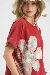 Umgee Mineral Wash French Terry Top - Trendsi - Flyclothing LLC