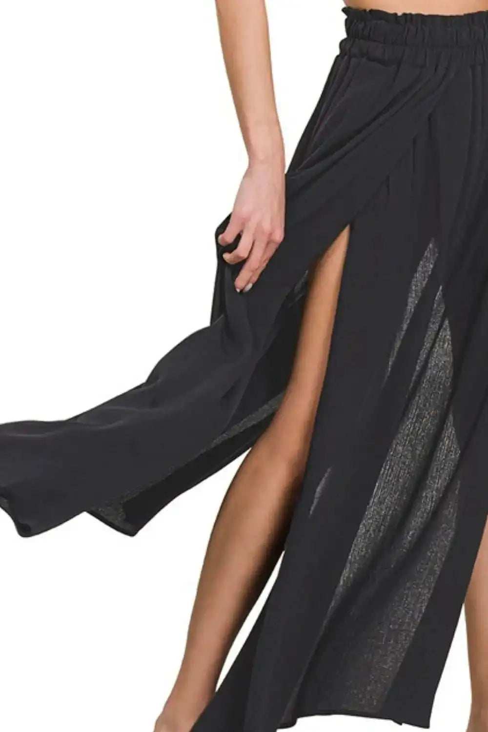 Zenana Woven Crinkle Gauze Long Skirts - Trendsi - Flyclothing LLC