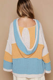 POL Color Block Long Sleeve Hooded Sweater - Trendsi