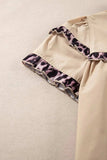Leopard Frill Short Sleeve Blouse - Trendsi - Flyclothing LLC