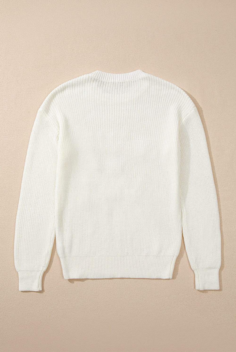 MERRY & BRIGHT Round Neck Sweater - Trendsi - Flyclothing LLC