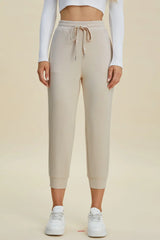 Basic Bae Full Size Air Scuba Drawstring High Waist Cropped Pants - ShopBasicbae - Flyclothing LLC