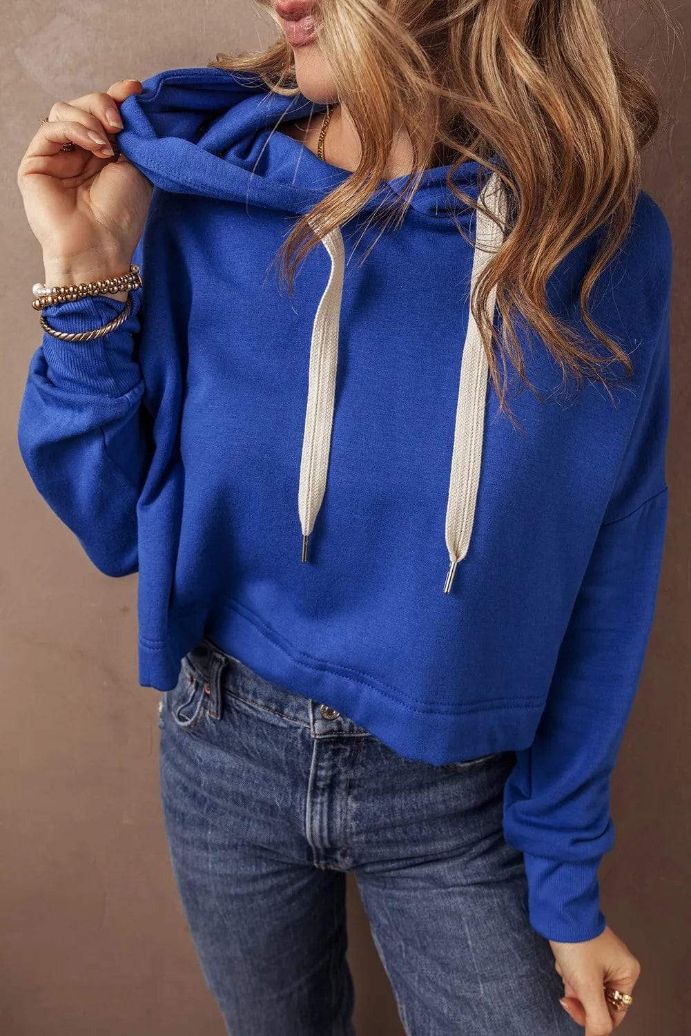 Drawstring Long Sleeve Hoodie - Trendsi - Flyclothing LLC