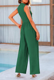 Mock Neck Sleeveless Wide Leg Jumpsuit - Trendsi - Flyclothing LLC