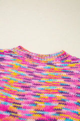 Colorful Knit Crew Neck Sweater - Trendsi - Flyclothing LLC