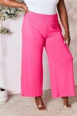 Basic Bae Full Size Smocked Wide Waistband Wide Leg Pants - ShopBasicbae - Flyclothing LLC