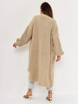 Open Front Long Sleeve Longline Cardigan - Trendsi - Flyclothing LLC