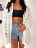 Cutout Collared Neck Long Sleeve Shirt - Trendsi - Flyclothing LLC