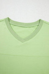 Loose V Neck Half Sleeve Tee and Drawstring Shorts Plus Size - Trendsi - Flyclothing LLC