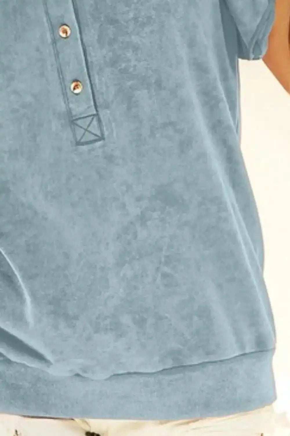 BiBi Mineral Washed Terry Top - Trendsi - Flyclothing LLC