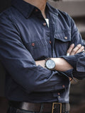 Men's Button Down Long Sleeve Shirt with Chest Pockets - Trendsi