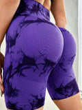 Tie-Dye High Waist Active Shorts - Trendsi - Flyclothing LLC