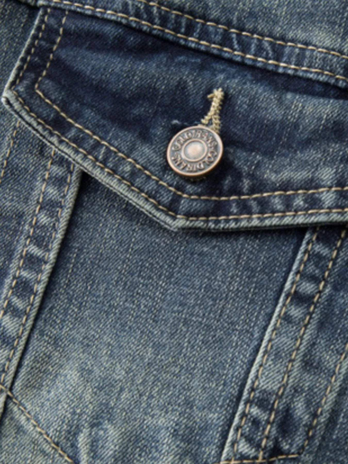 Men's Plus Size Vintage Wash Denim Jacket - Trendsi - Flyclothing LLC