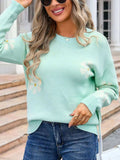 Angel Wings Round Neck Long Sleeve Sweater - Trendsi - Flyclothing LLC