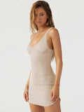 Scoop Neck Wide Strap Mini Dress - Trendsi