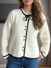 Button Down Long Sleeve Cardigan - Trendsi