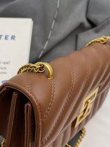 Quilted Flap Chain Shoulder Bag - Trendsi - Flyclothing LLC