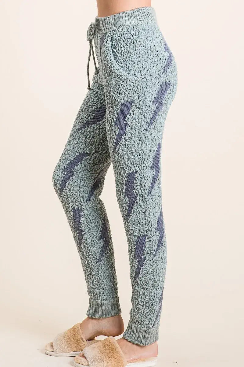 BiBi Cozy Soft Hairy Popcorn Sweater Pants - Trendsi - Flyclothing LLC