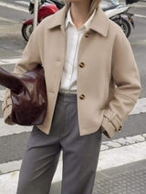 Collared Neck Button Up Jacket - Trendsi - Flyclothing LLC