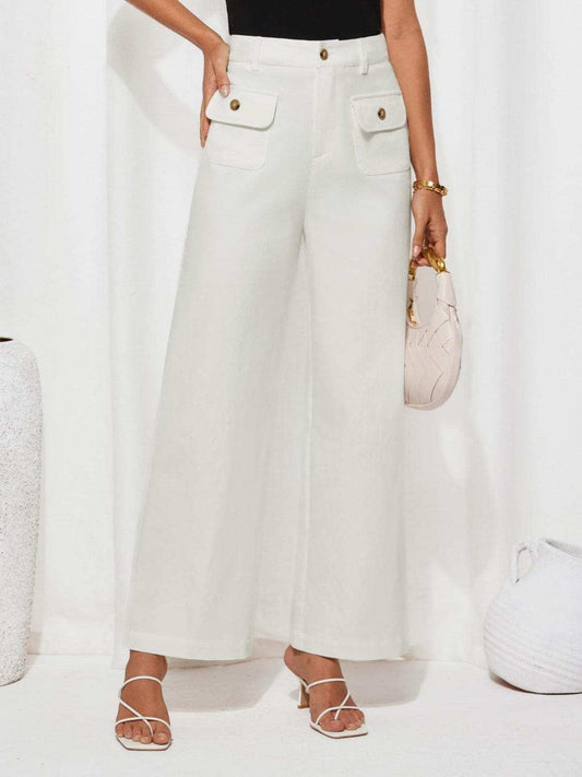 High Waist Wide Leg Pants - Trendsi - Flyclothing LLC