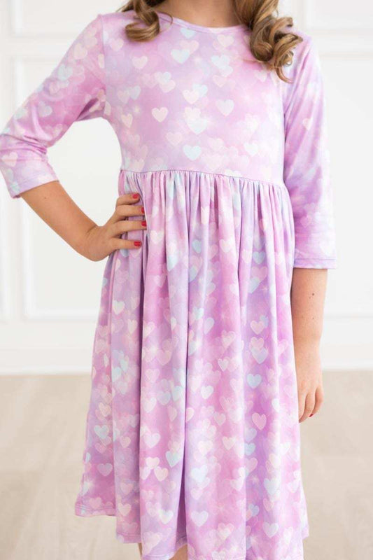 Love Story 3/4 Sleeve Pocket Twirl Dress - Mila & Rose ® - Flyclothing LLC