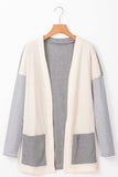 Open Front Long Sleeve Striped Cardigan with Pockets - Trendsi - Flyclothing LLC