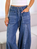Tied Wide Leg Jeans - Trendsi