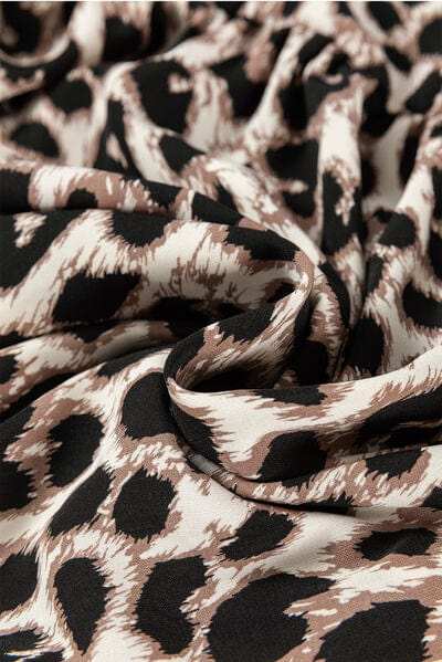 Cutout Back Leopard V-Neck Short Sleeve Mini Dress - Trendsi - Flyclothing LLC