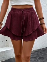 Tied Layered High Waist Shorts - Trendsi - Flyclothing LLC