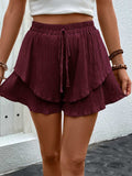 Tied Layered High Waist Shorts - Trendsi - Flyclothing LLC