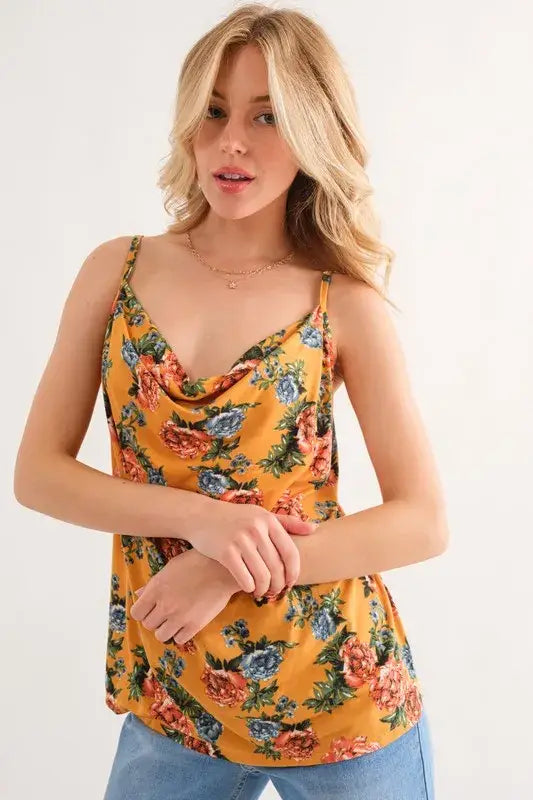 And The Why Floral Printed Casual Tank Top - Trendsi - Flyclothing LLC